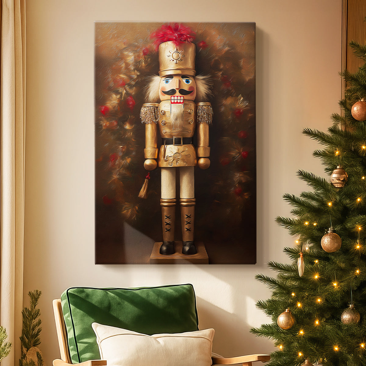 Warm Lantern Cathedral Hearth - Canvas Art Print