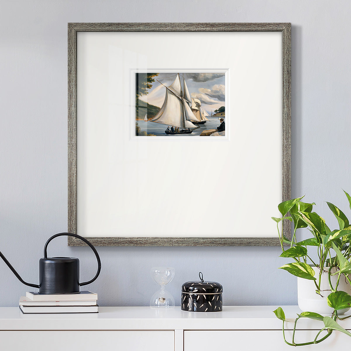 SaRiver Sail Premium Framed Print Double Matboard