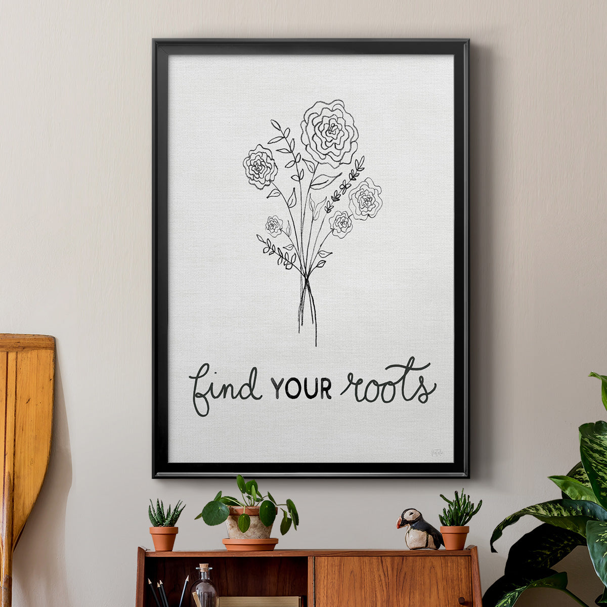 Find Your Roots Sketch - Modern Framed Canvas Print