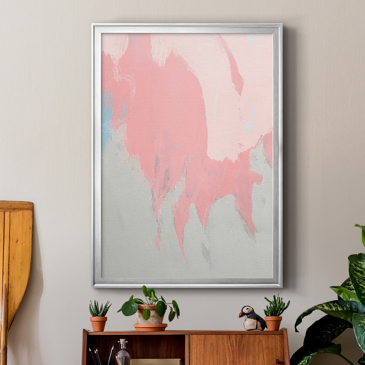 Blushing Abstract II - Modern Framed Canvas Print