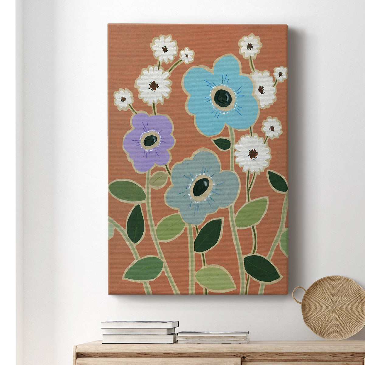 Woodblock Floral IV - Canvas Art Print