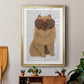 Pomeranian and Heart Glasses - Modern Framed Canvas Print