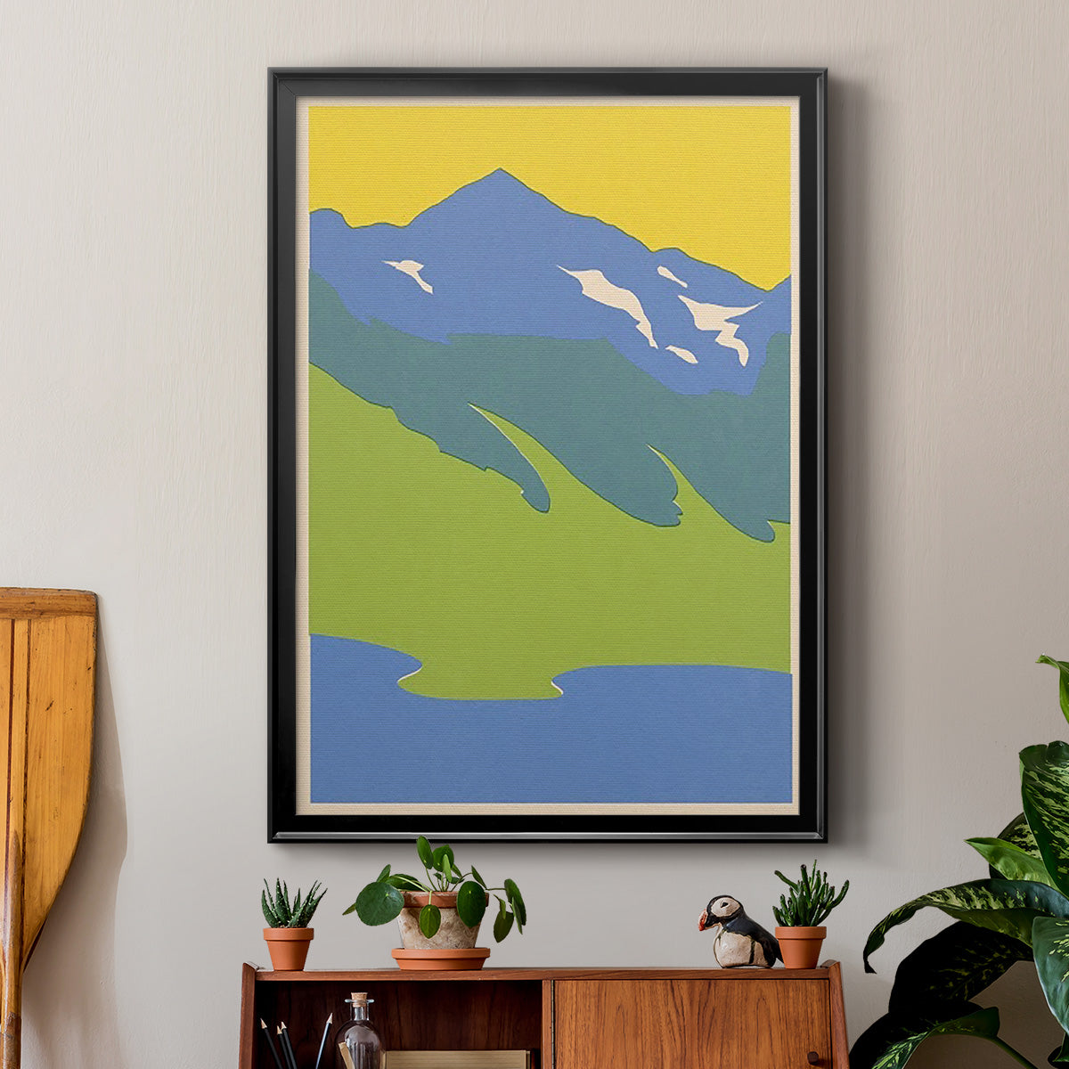 Bright Glacial Lake I - Modern Framed Canvas Print