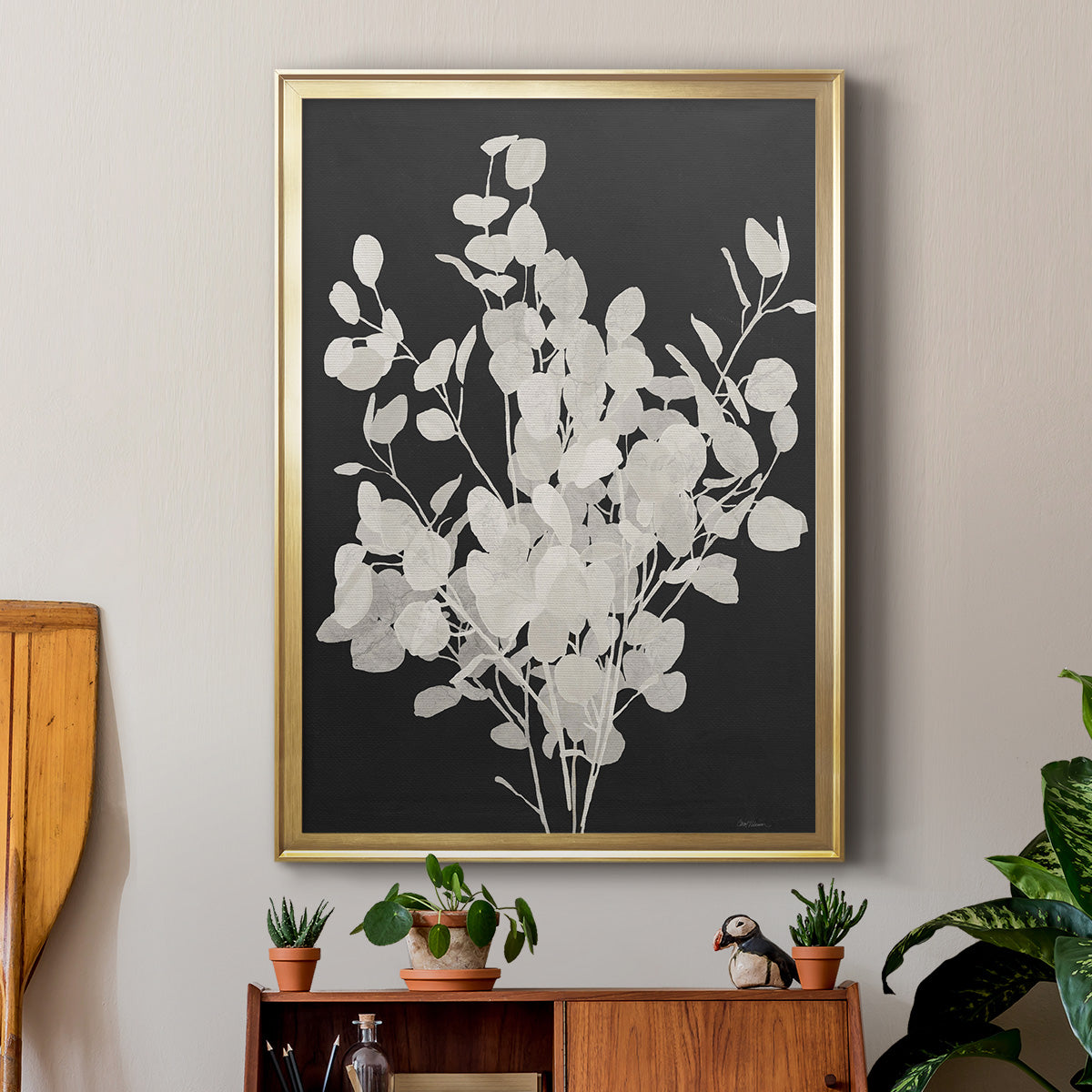 Misty Branches II - Modern Framed Canvas Print