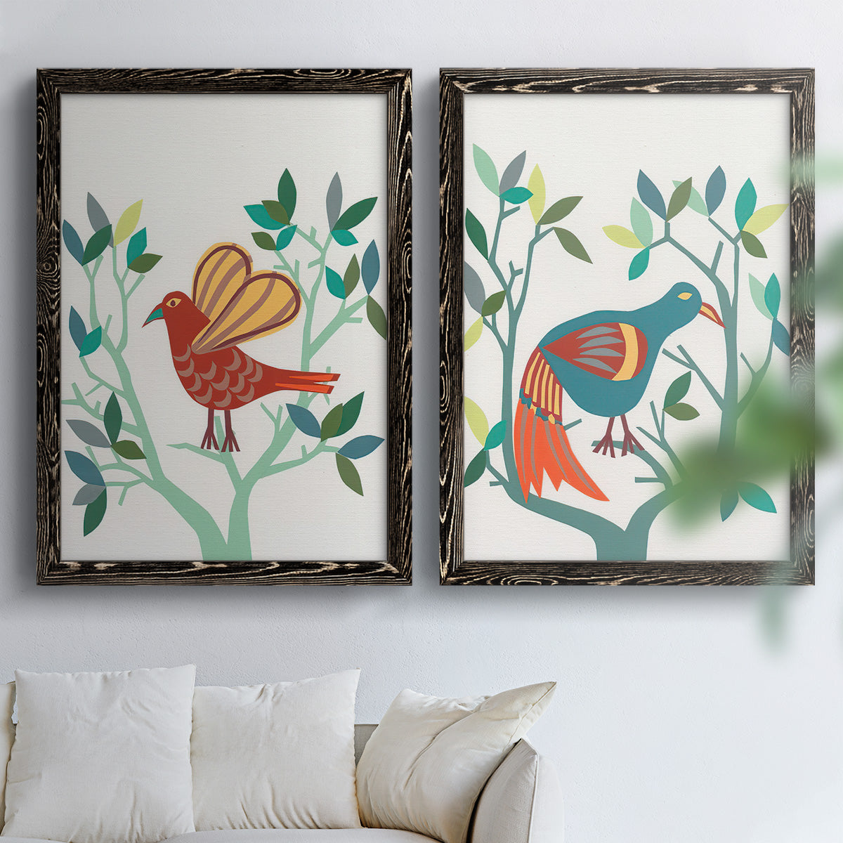 Whitty Bird I - Premium Framed Canvas 2 Piece Set - Ready to Hang