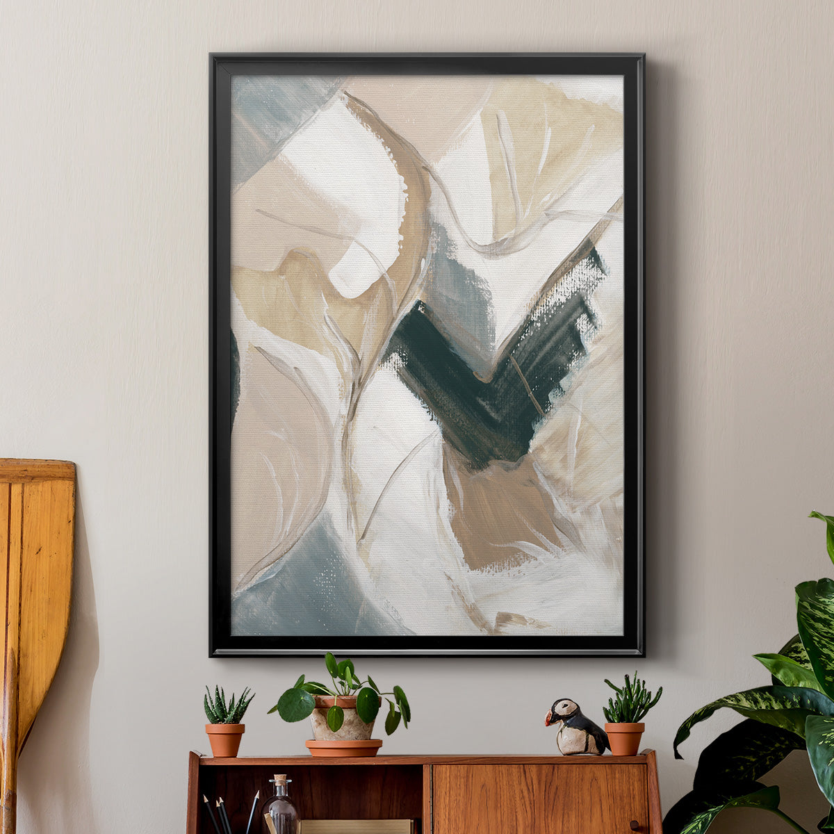 Marble Lines II - Modern Framed Canvas Print