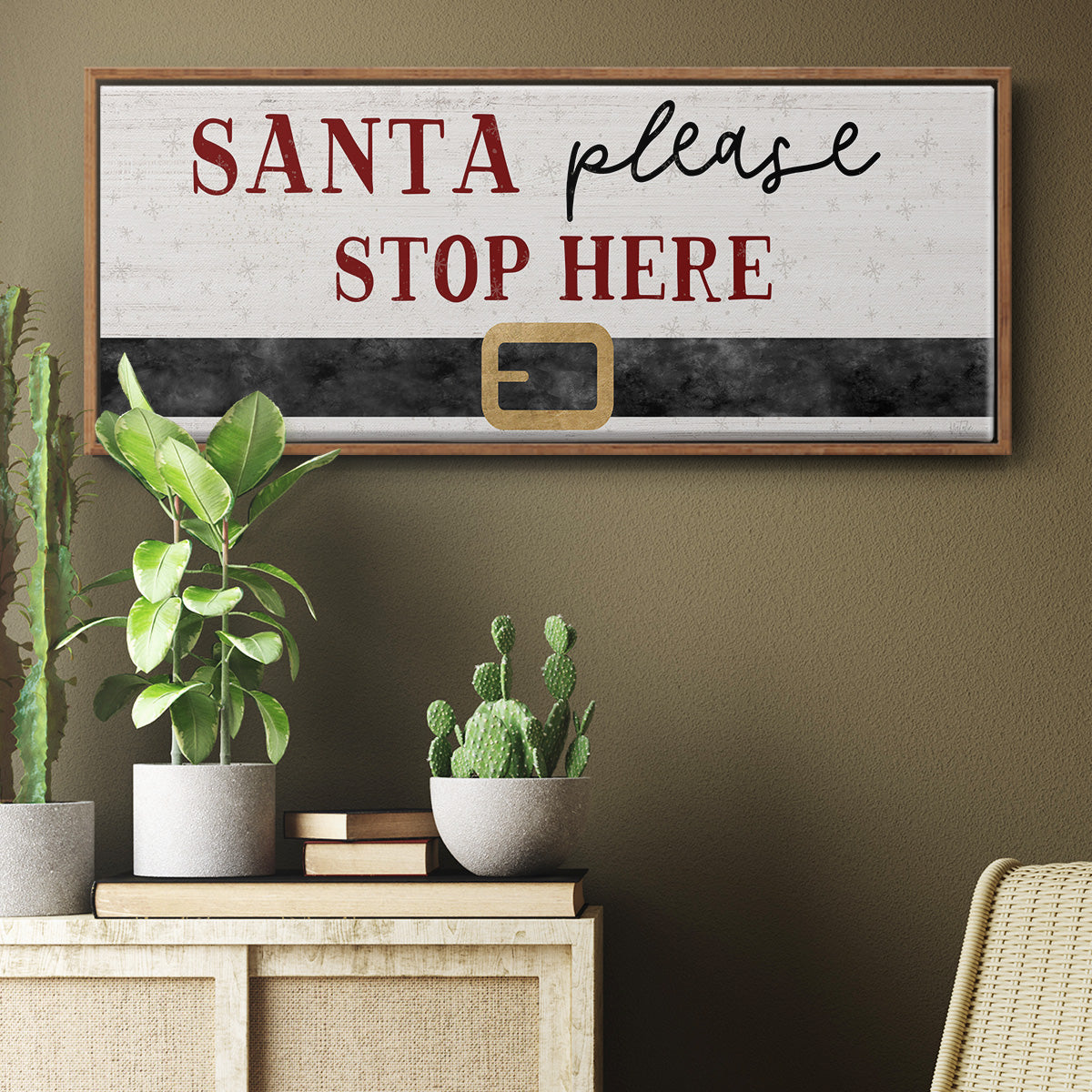 Santa Stop - Floater Framed Canvas Print