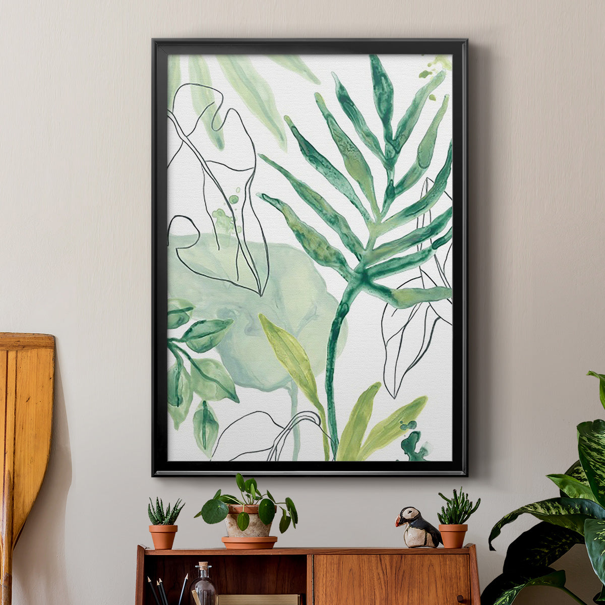 Tropical Palm Chorus III - Modern Framed Canvas Print