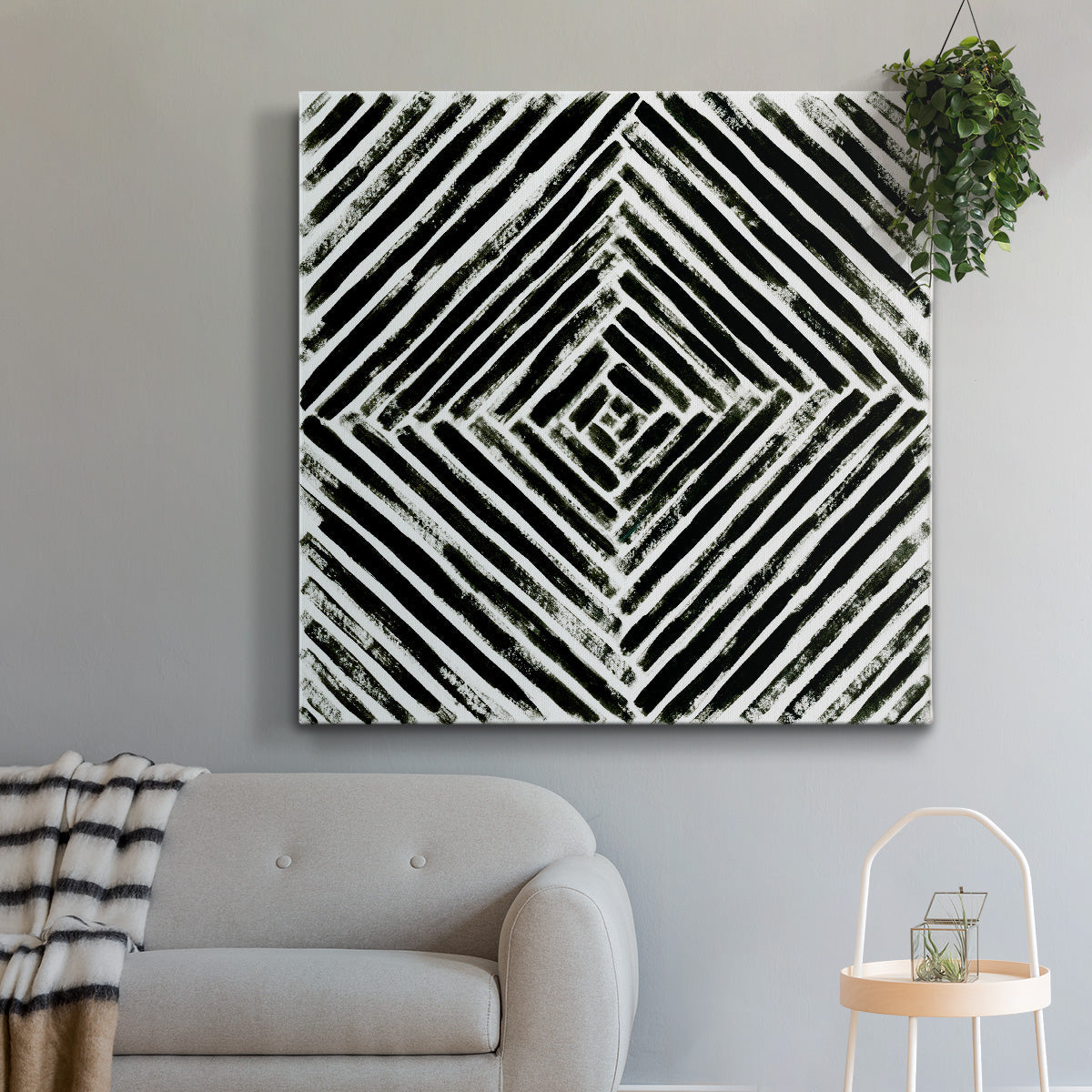 Concentric Ink IV - Canvas Art Print