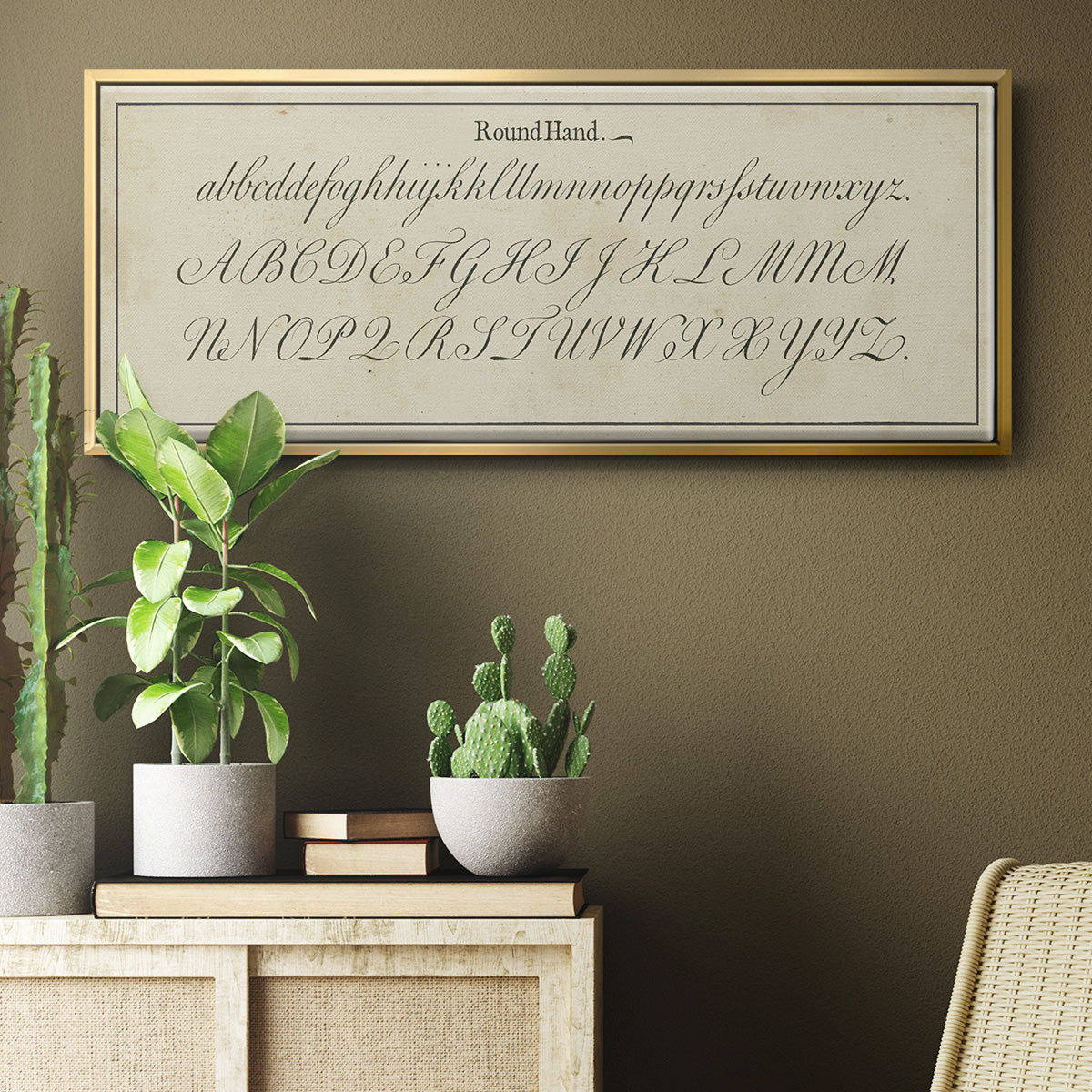 Manuscript Sampler IV - Floater Framed Canvas Print