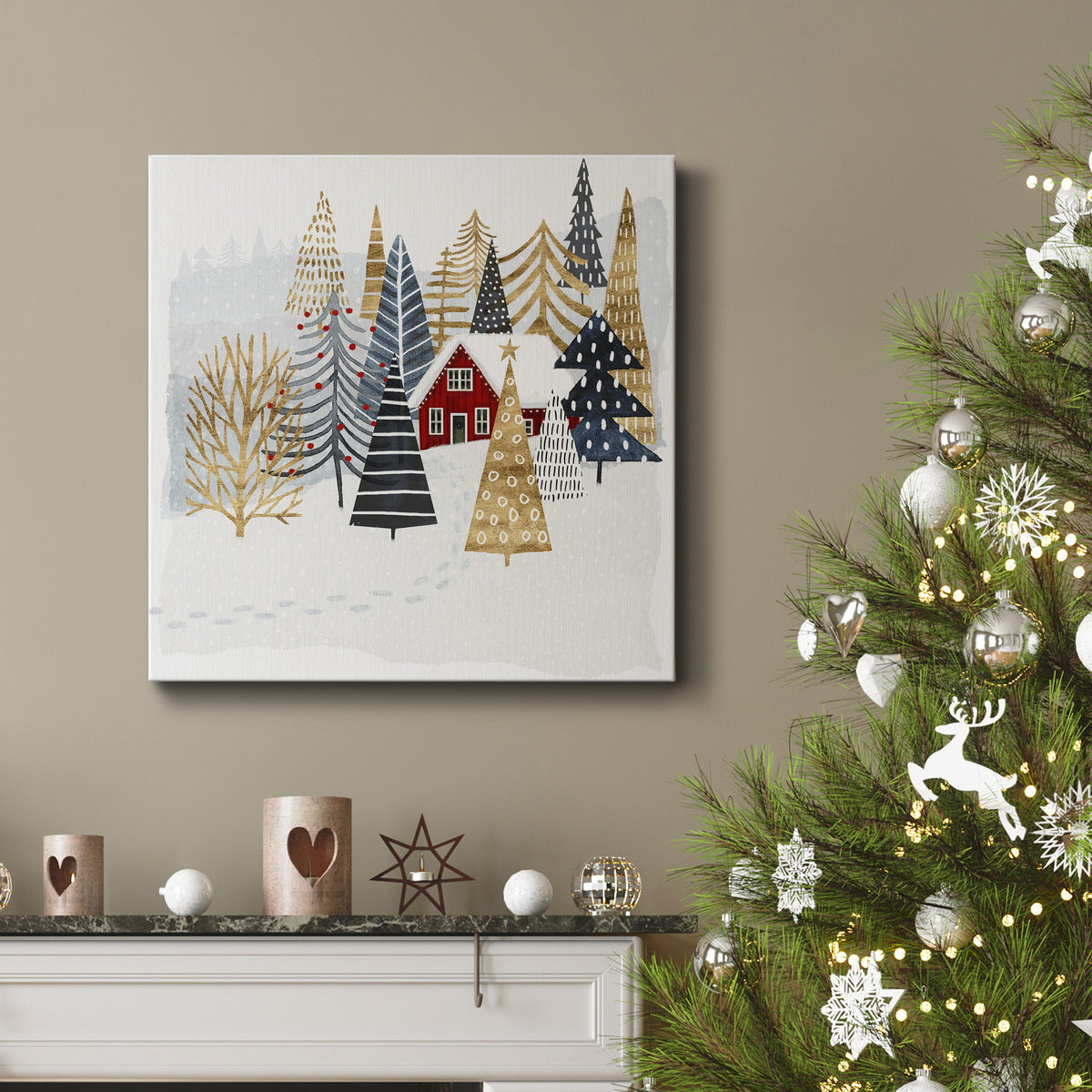 Christmas Chalet I-Premium Gallery Wrapped Canvas - Ready to Hang