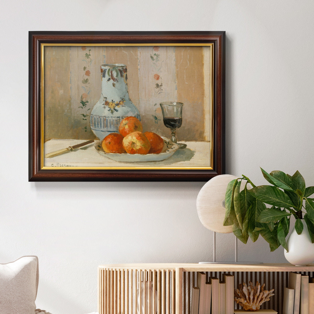 Still Life with Apples and Pitcher Premium Framed Canvas- Ready to Hang