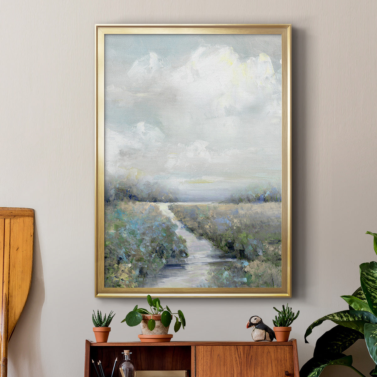 Peninsula Path - Modern Framed Canvas Print