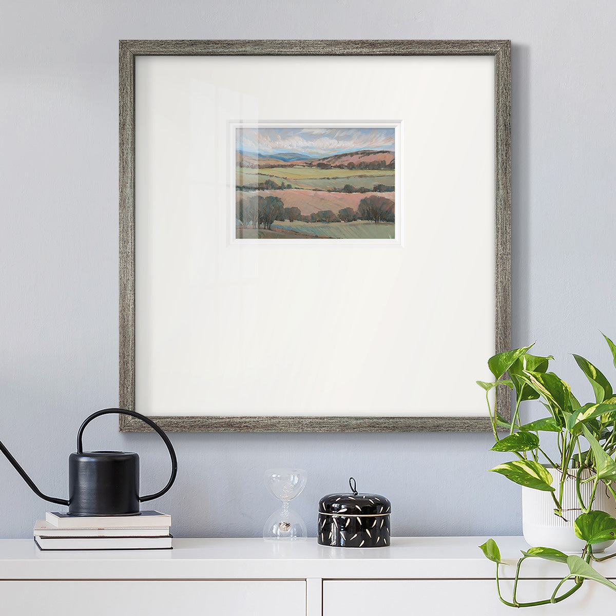 Hilly Countryside I - Double Matboard Framed Print