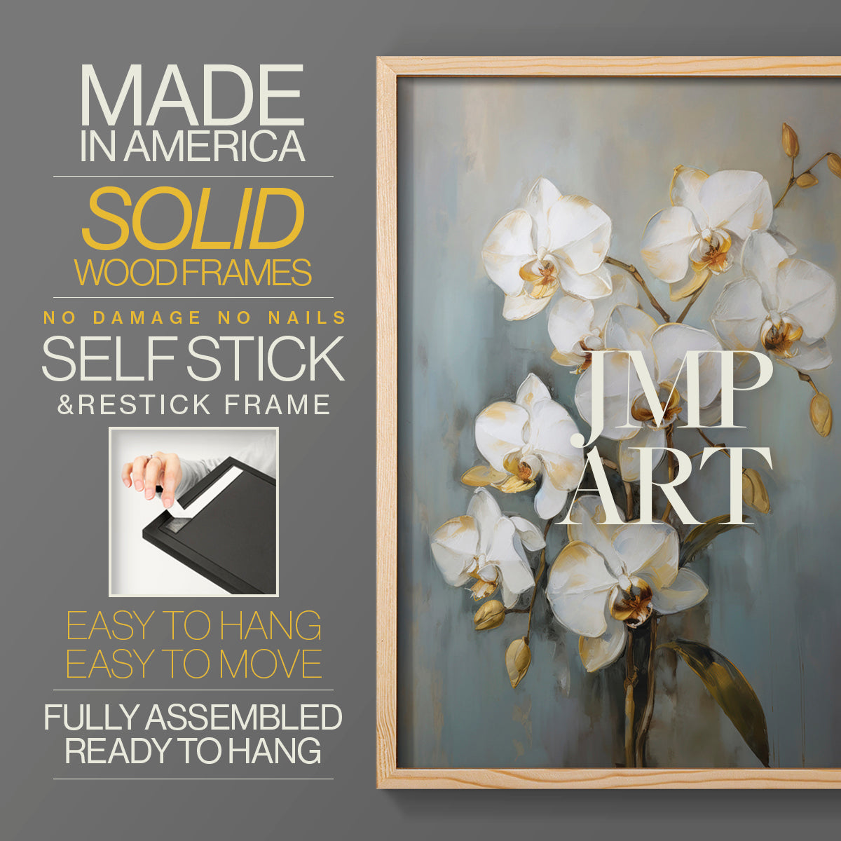 Floral Study Series LXV - Restickable Framed Art Set