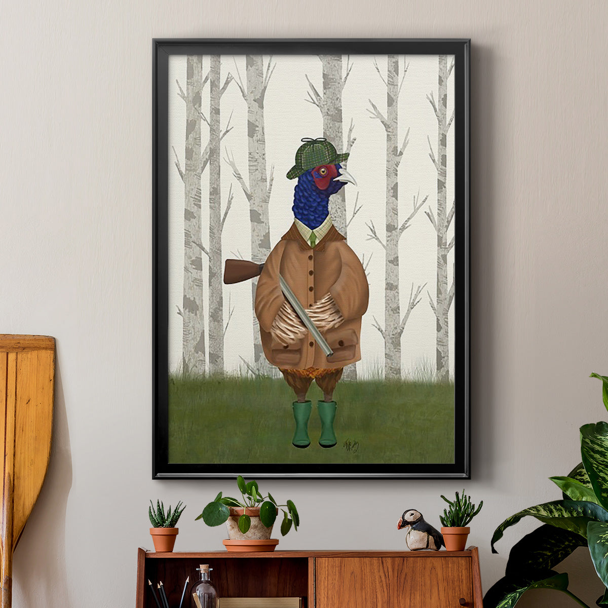 Pheasant Shooting Party 3 - Modern Framed Canvas Print