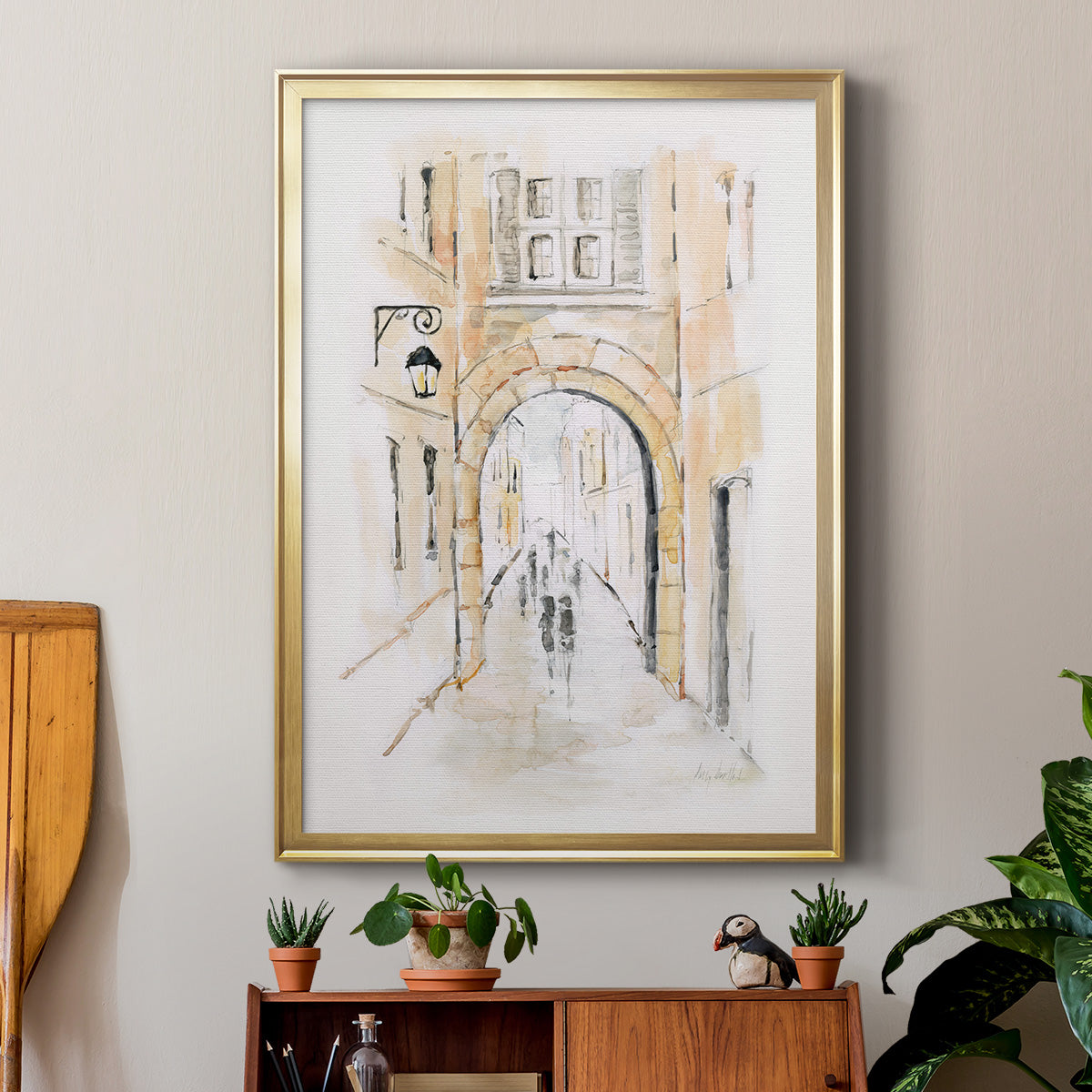 Venice Market Day II - Modern Framed Canvas Print