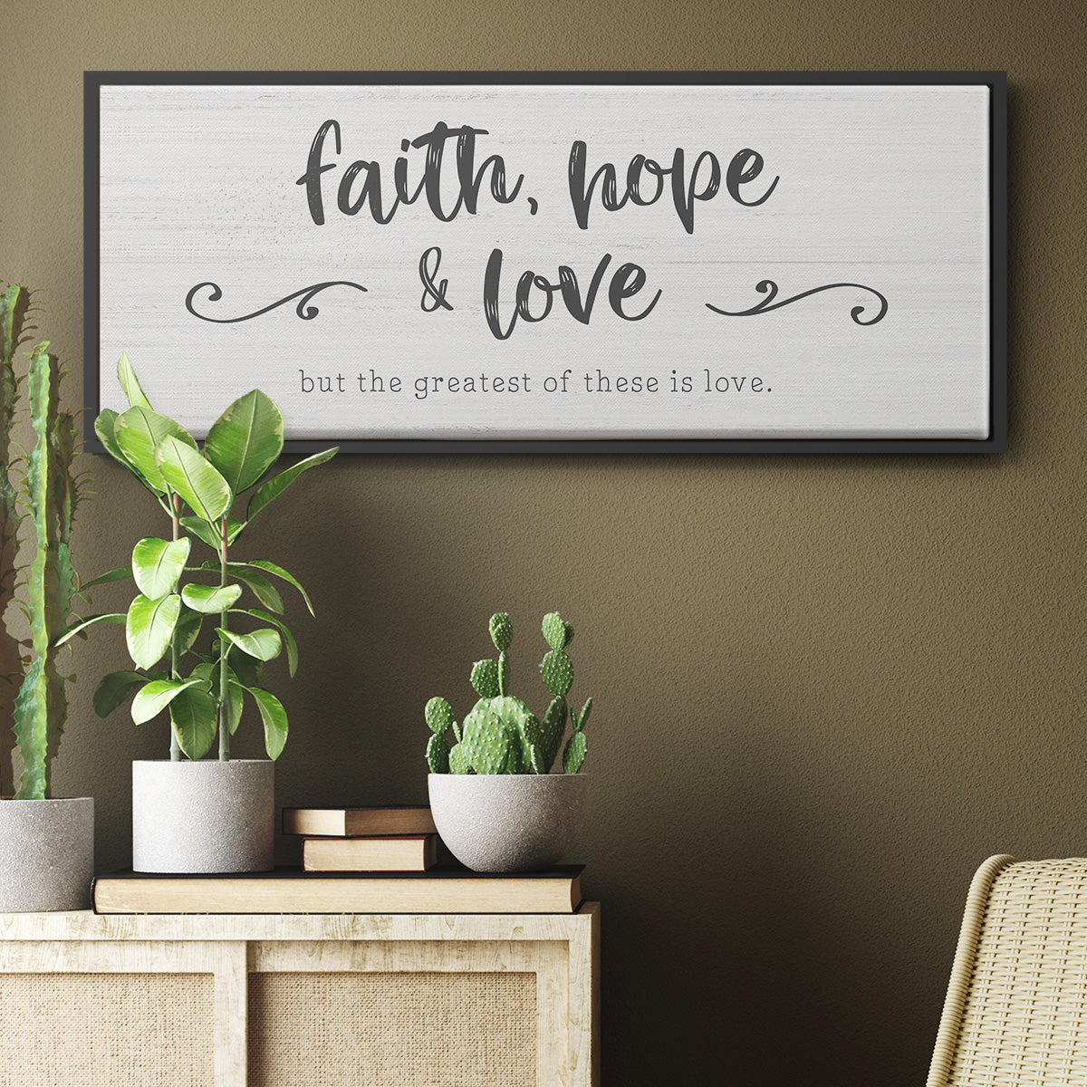 Greatest is Love - Floater Framed Canvas Print