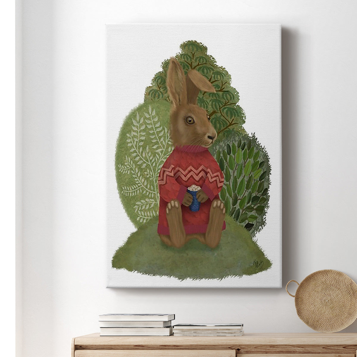 Latte Rabbit in Sweater - Canvas Art Print