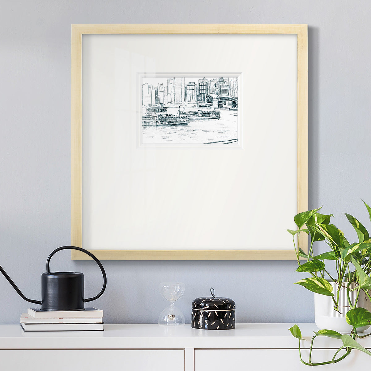 Ferryboats I Premium Framed Print Double Matboard