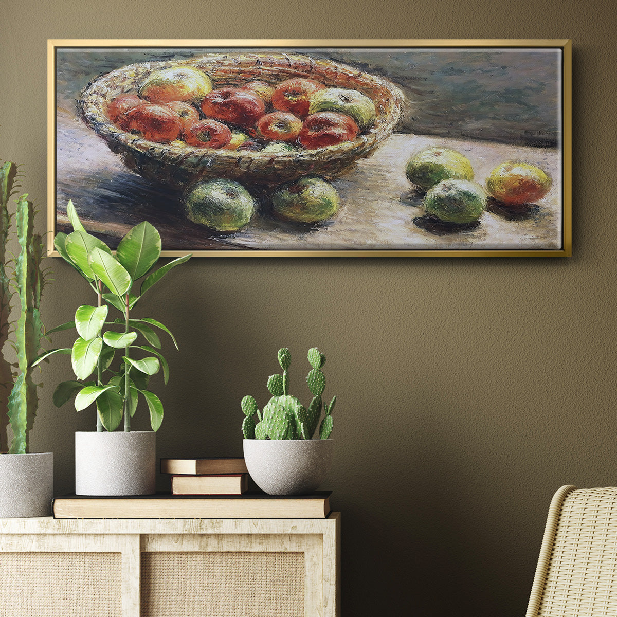 The Plate with Apples, 1880 - Floater Framed Canvas Print