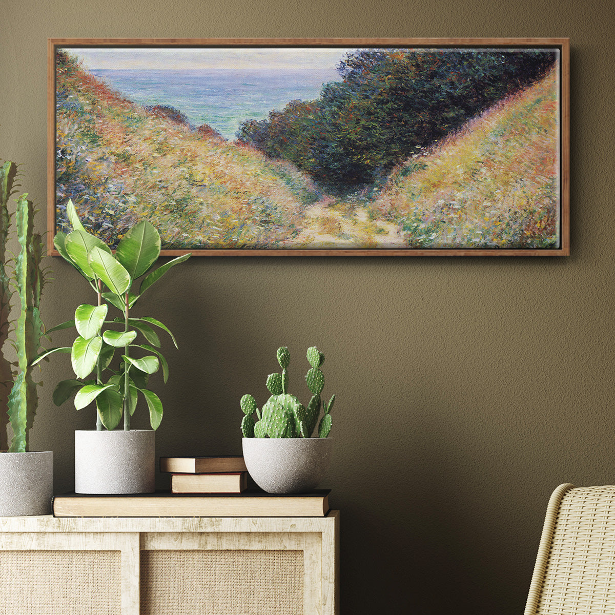 The Path at La Cavée, Pourville - Floater Framed Canvas Print