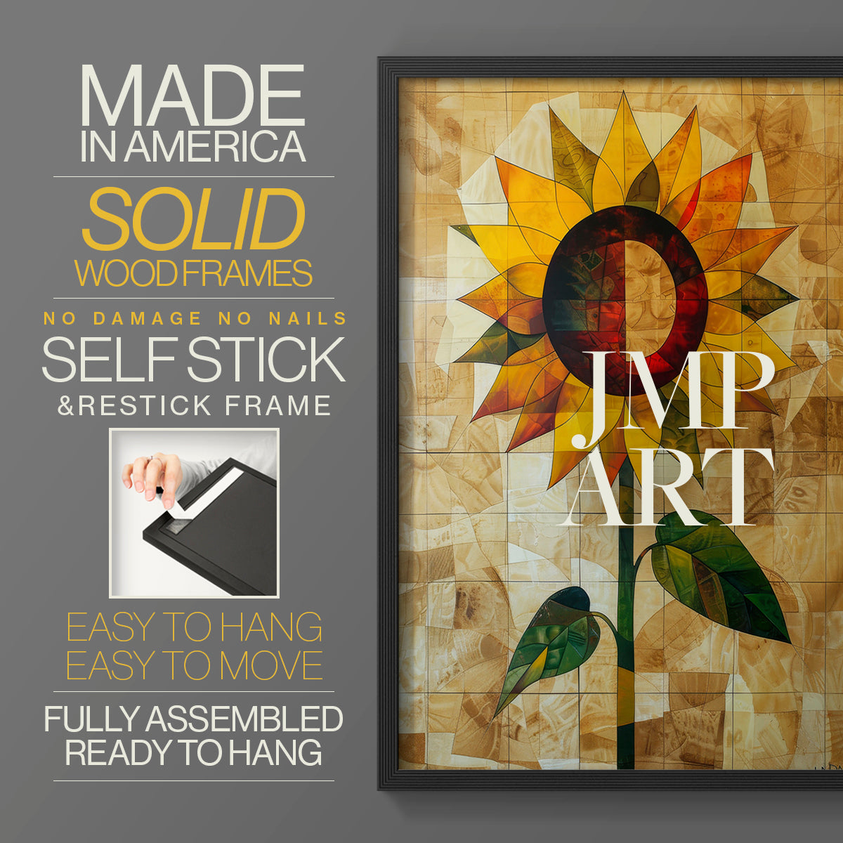 Floral Study Series CLVIII - Restickable Framed Art Set