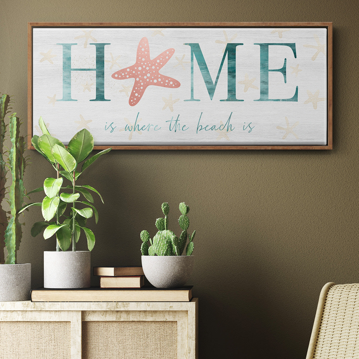 Home Beach - Floater Framed Canvas Print