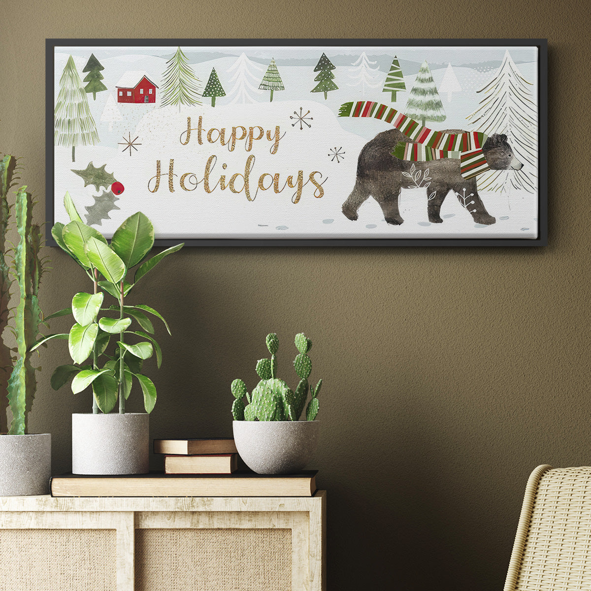 Woodland Christmas Collection D - Floater Framed Canvas Print