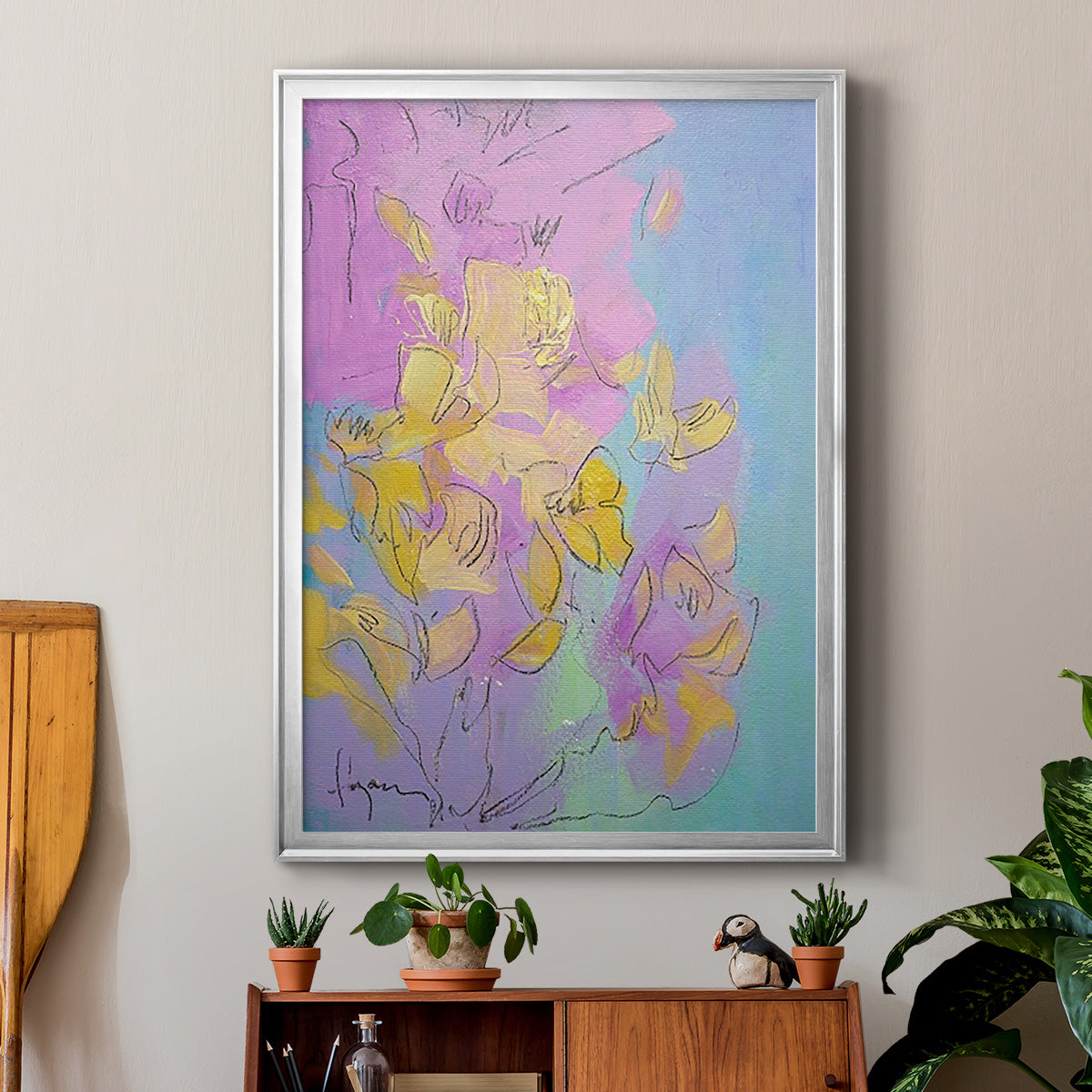 Dancing Heart - Modern Framed Canvas Print