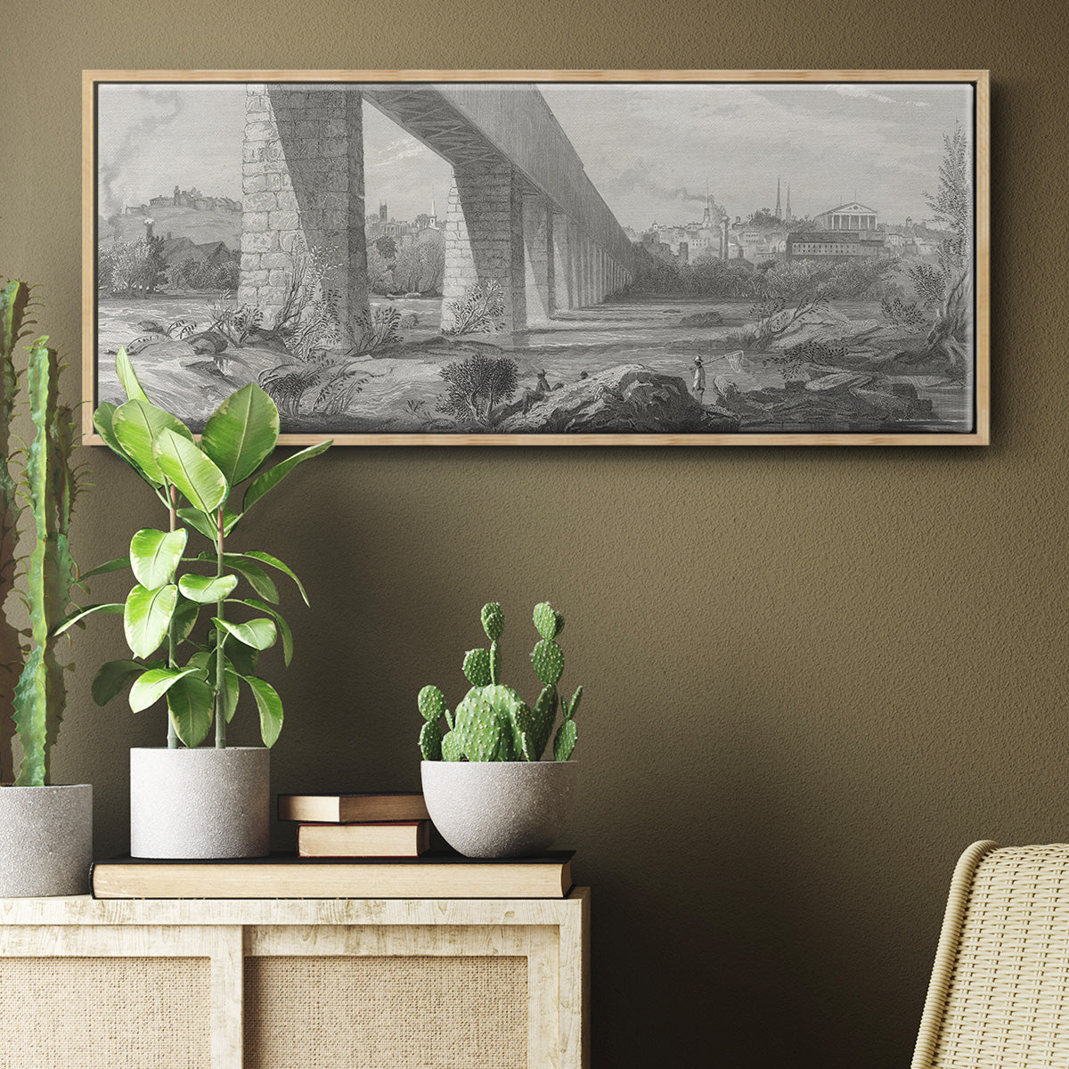 Richmond from the James - Floater Framed Canvas Print
