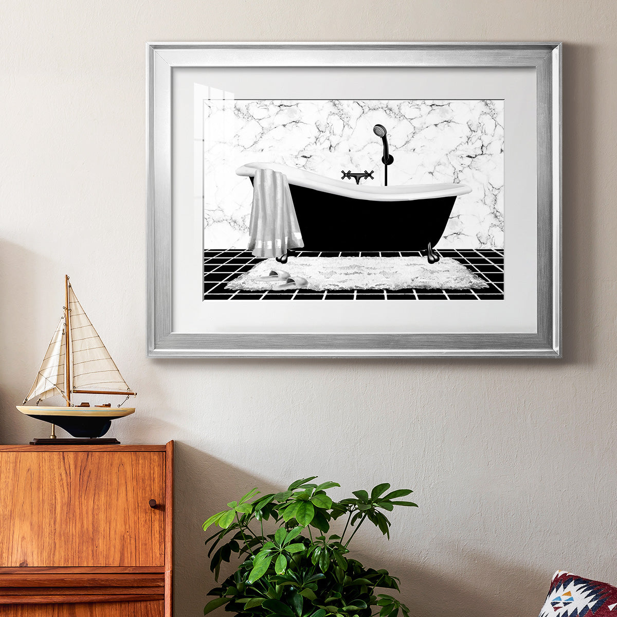 Modern Bath I Premium Framed Print - Ready to Hang