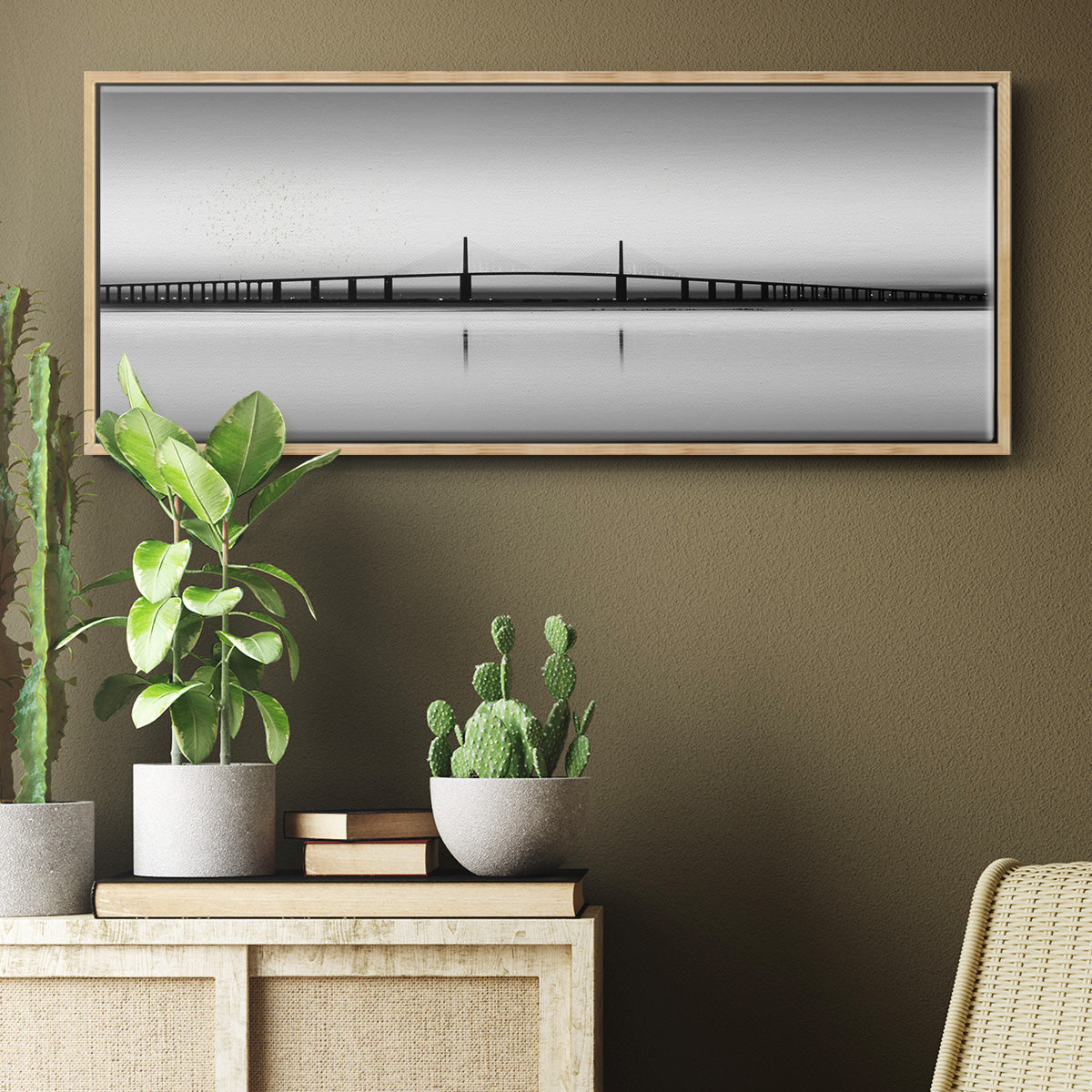 Sunshine Skyway - Floater Framed Canvas Print