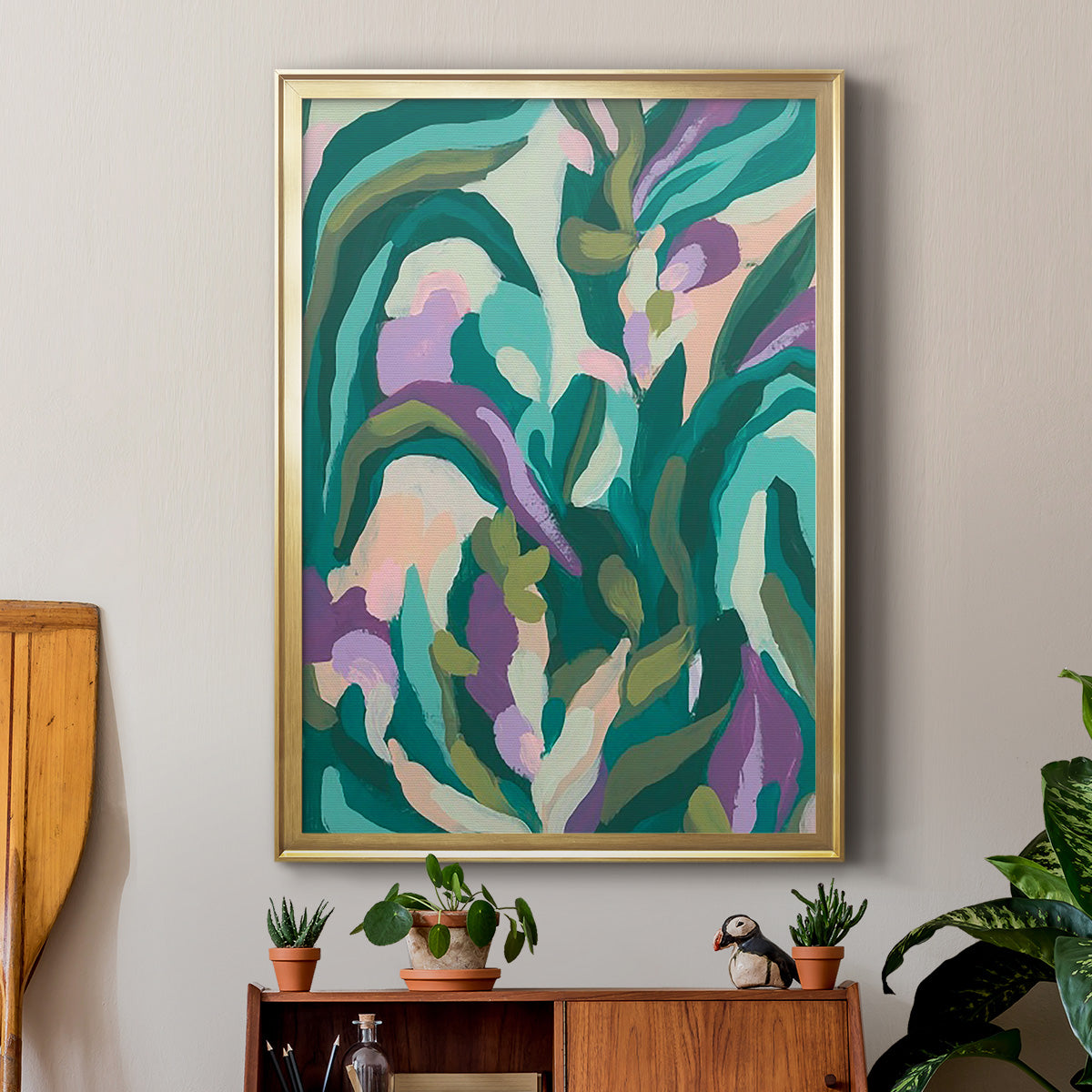 Jungle Wave I - Modern Framed Canvas Print