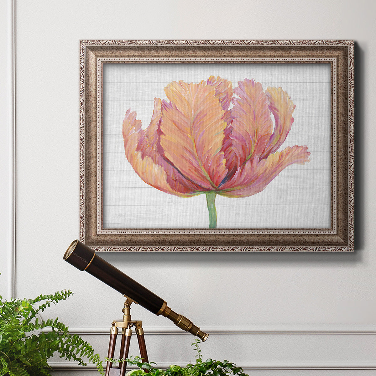 Single Pink Bloom I Premium Framed Canvas- Ready to Hang