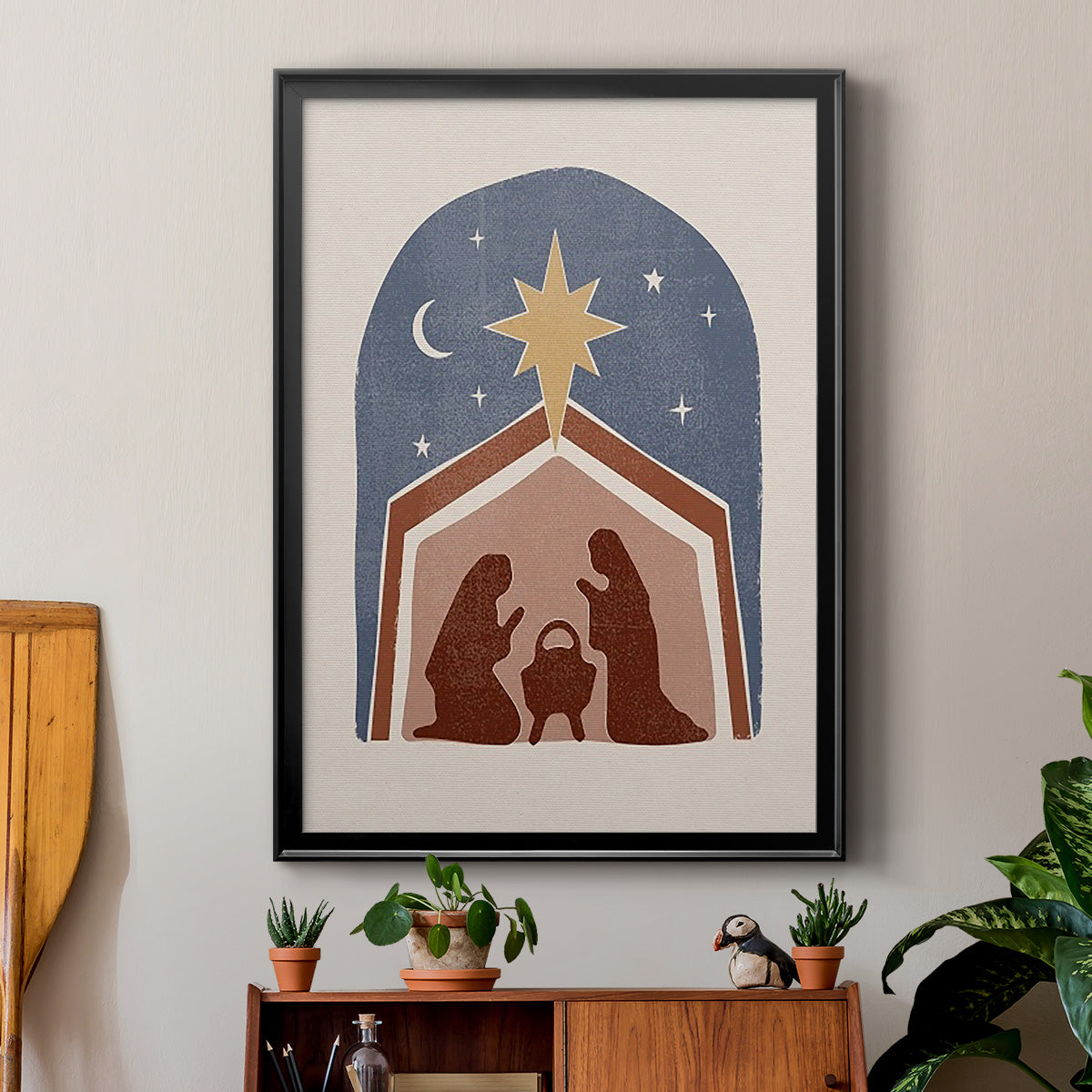 Boho Nativity I - Modern Framed Canvas Print