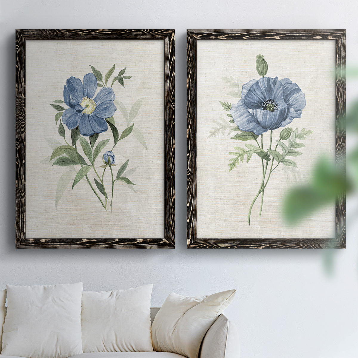 Farmhouse Periwinkle III - Premium Framed Canvas 2 Piece Set - Ready to Hang