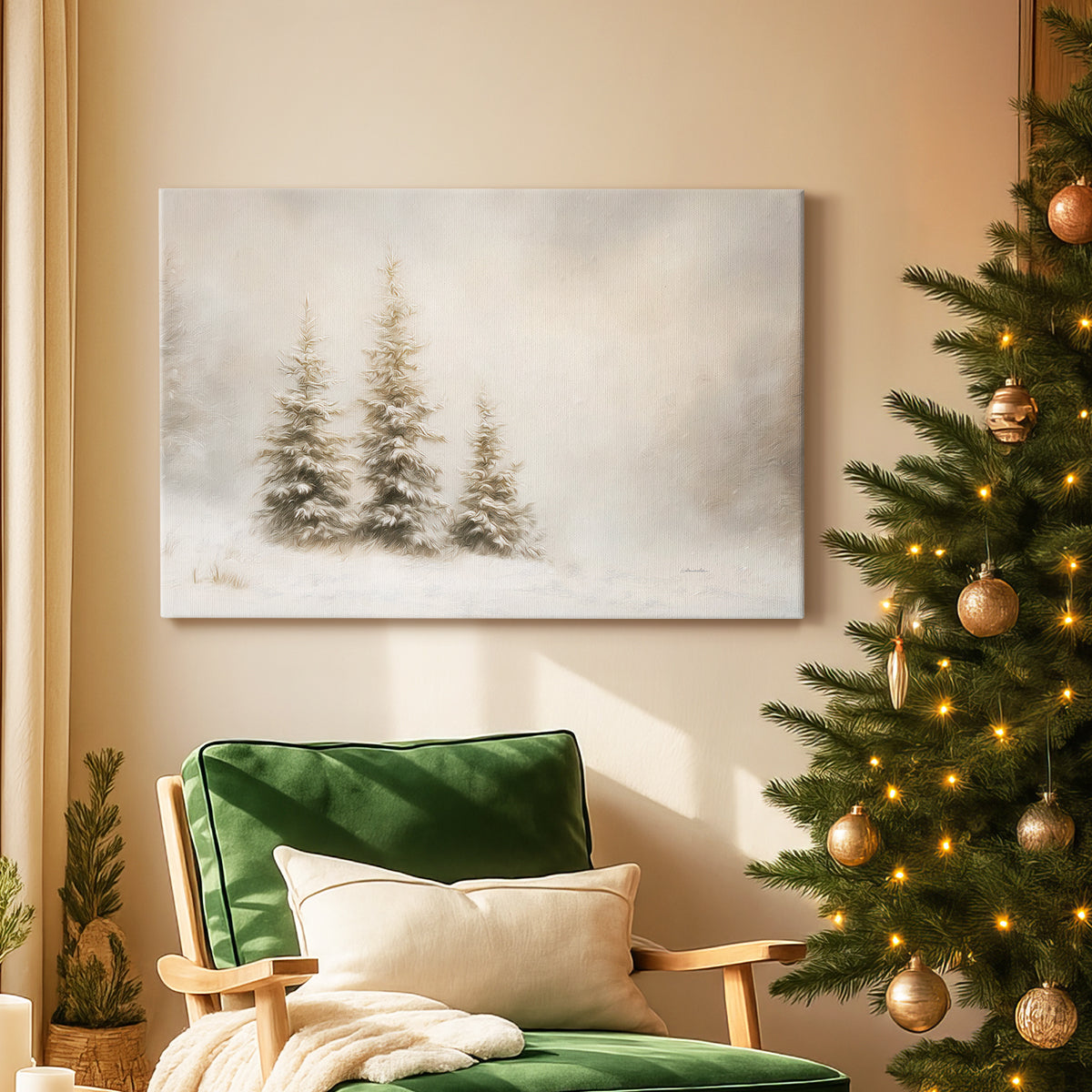 Yule of Tinsel-Gold Serenade - Canvas Art Print