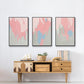 Blushing Abstract I - Framed Premium Gallery Wrapped Canvas L Frame 3 Piece Set - Ready to Hang