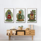 Hot Chocolate Bear - Framed Premium Gallery Wrapped Canvas L Frame 3 Piece Set - Ready to Hang