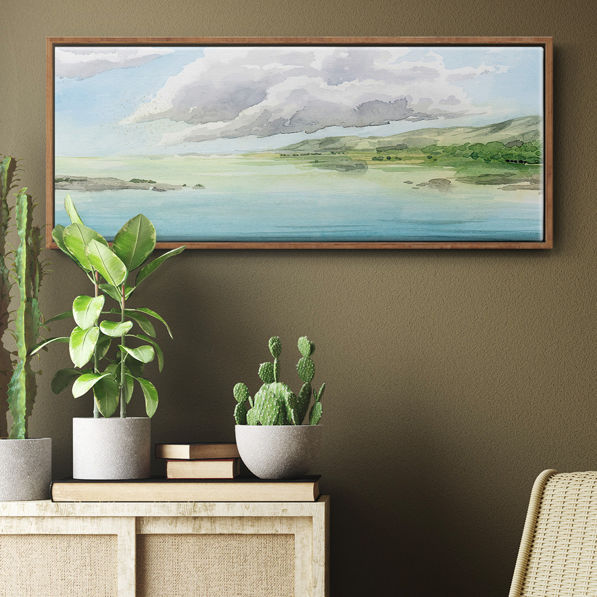 Clear Lagoon I - Floater Framed Canvas Print