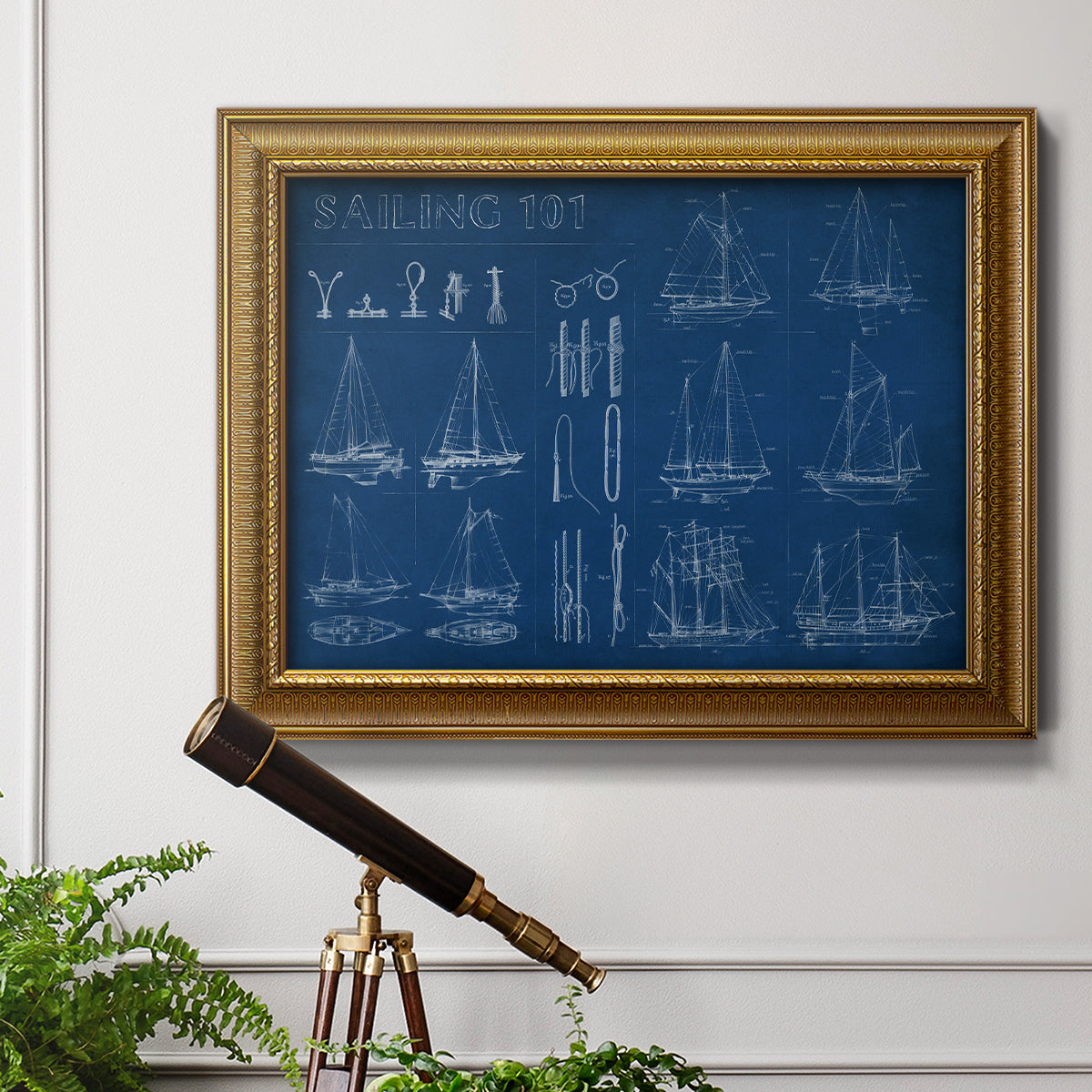 Sailing Infograph Premium Framed Canvas- Ready to Hang