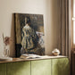 Canvas art print of a domestic setting with people sharing a quiet moment styled in a home decor setting.
