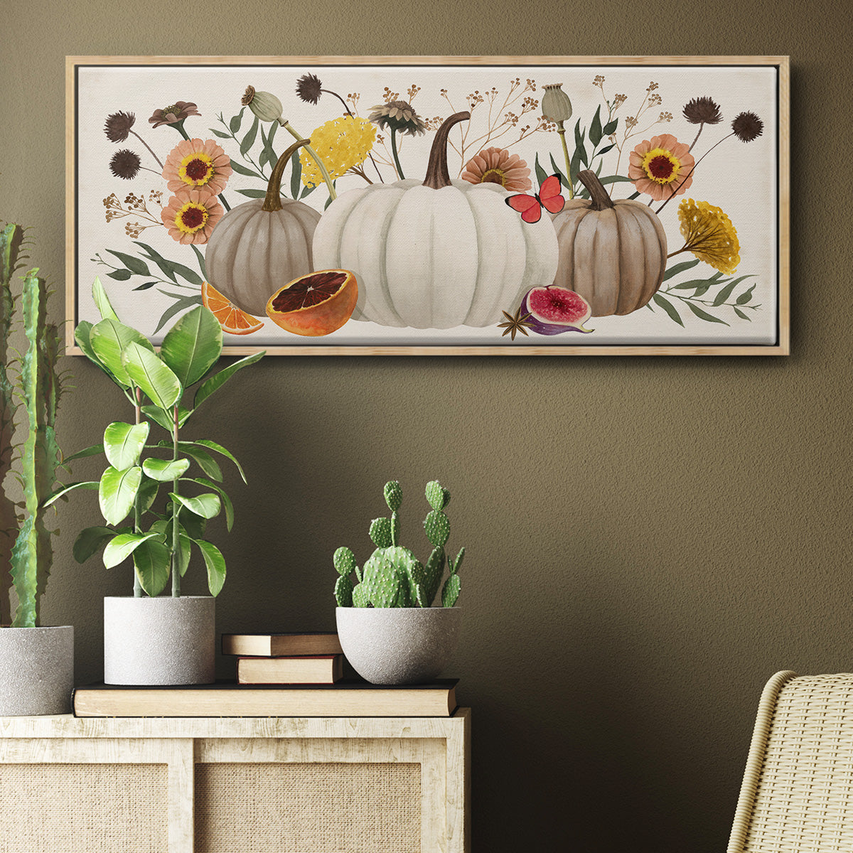 Fall Botanicals - Floater Framed Canvas Print