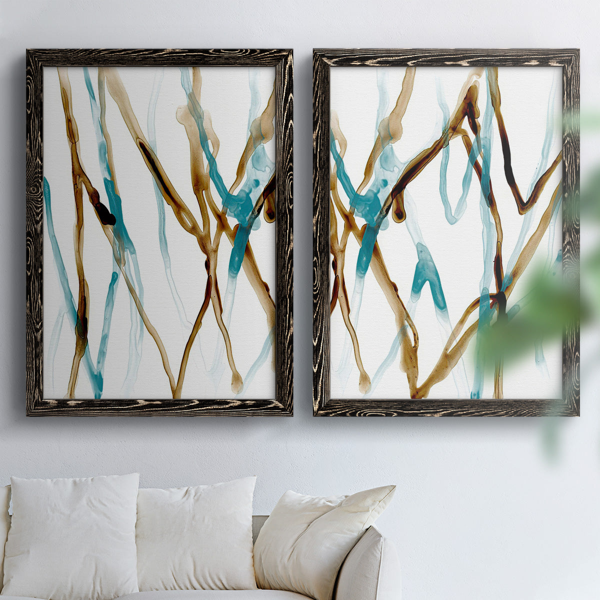 Runnel XVII - Premium Framed Canvas 2 Piece Set - Ready to Hang