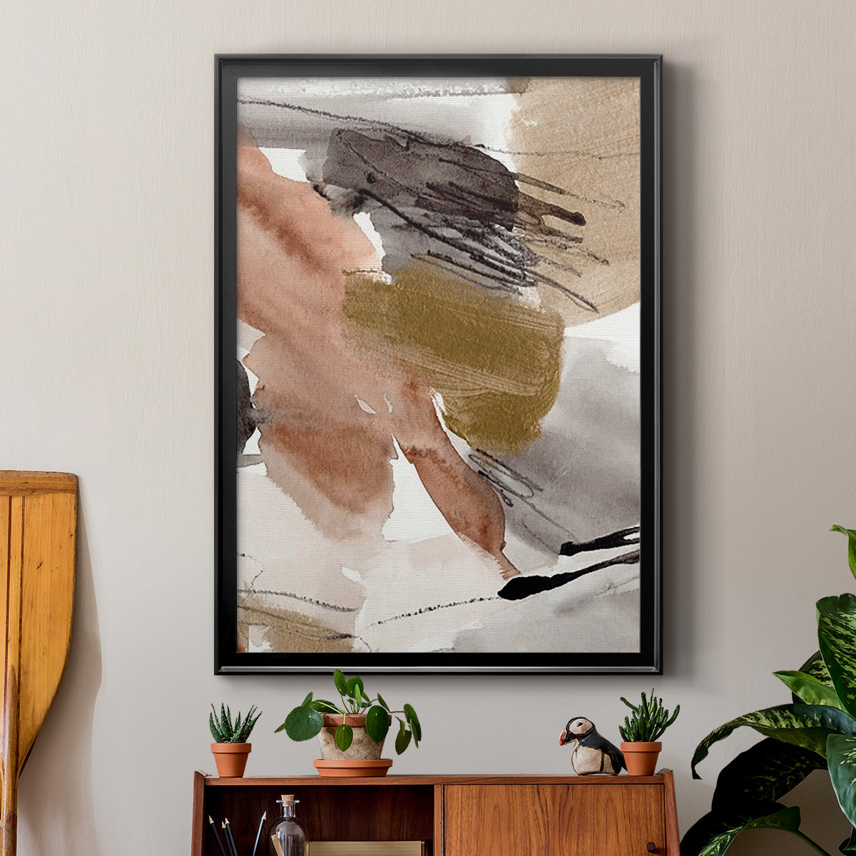 Antique Gold II - Modern Framed Canvas Print