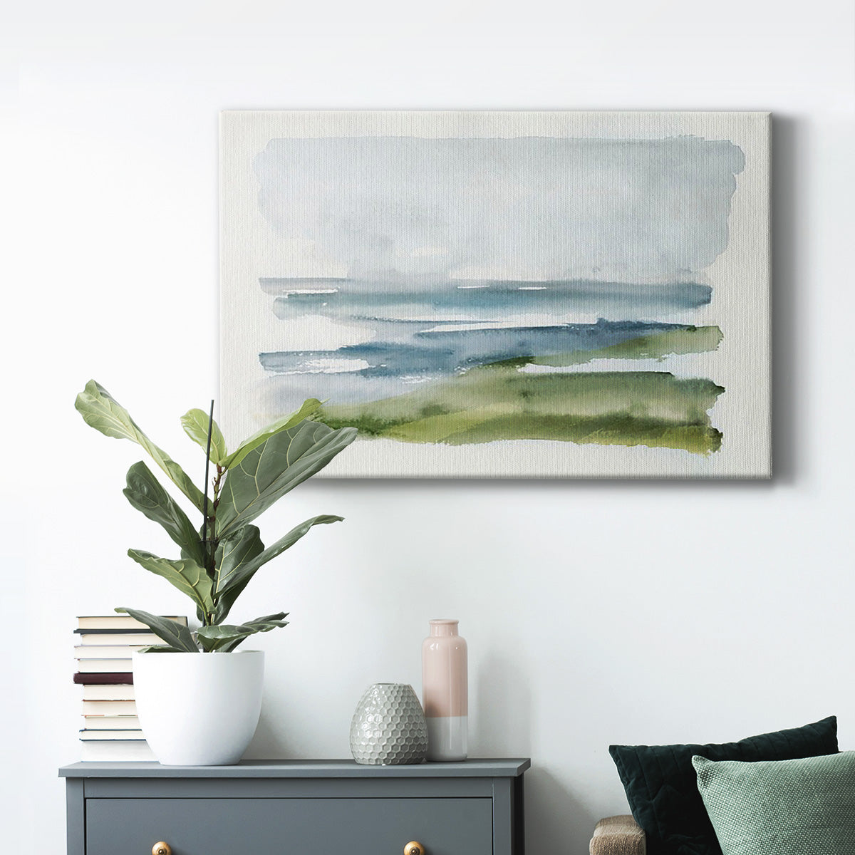 Coastline Splash I Premium Gallery Wrapped Canvas - Ready to Hang