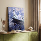 Canvas art print of a peaceful boating scene with figures and soft reflections styled in a home decor setting.