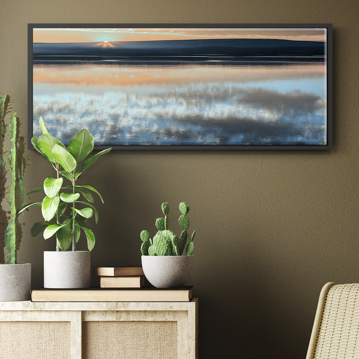 Serene Sunrise - Floater Framed Canvas Print