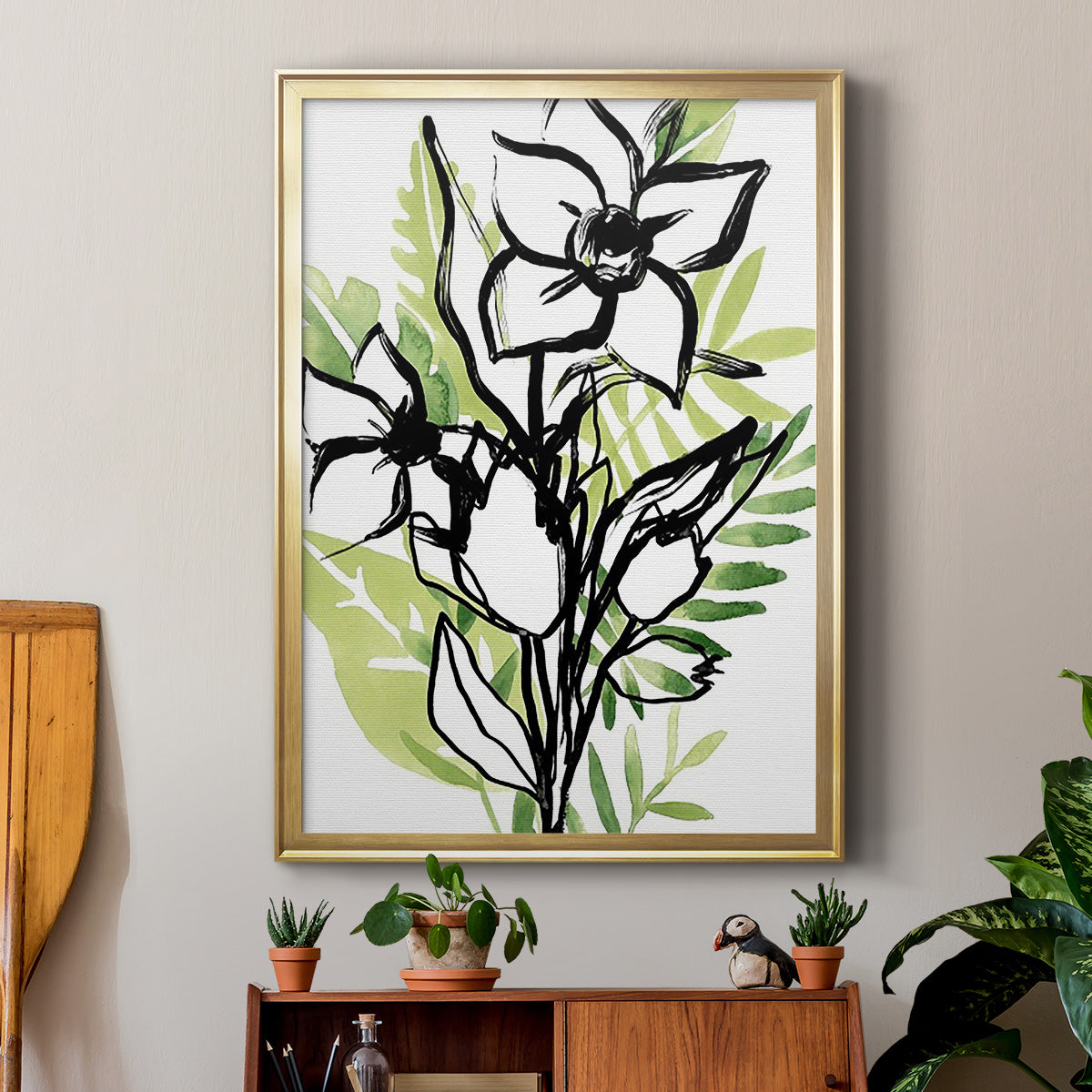 Tropical Sketchbook III - Modern Framed Canvas Print